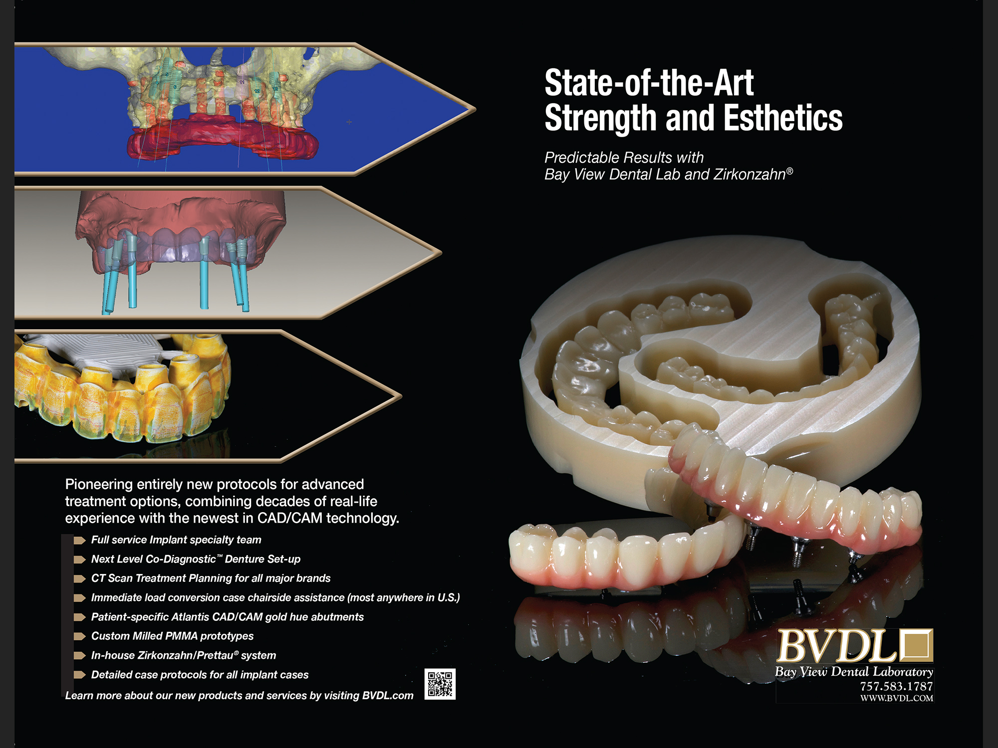 "State-of-the-Art Strength and Esthetics: Bay View Dental Lab", 2014; spread for seminar program.