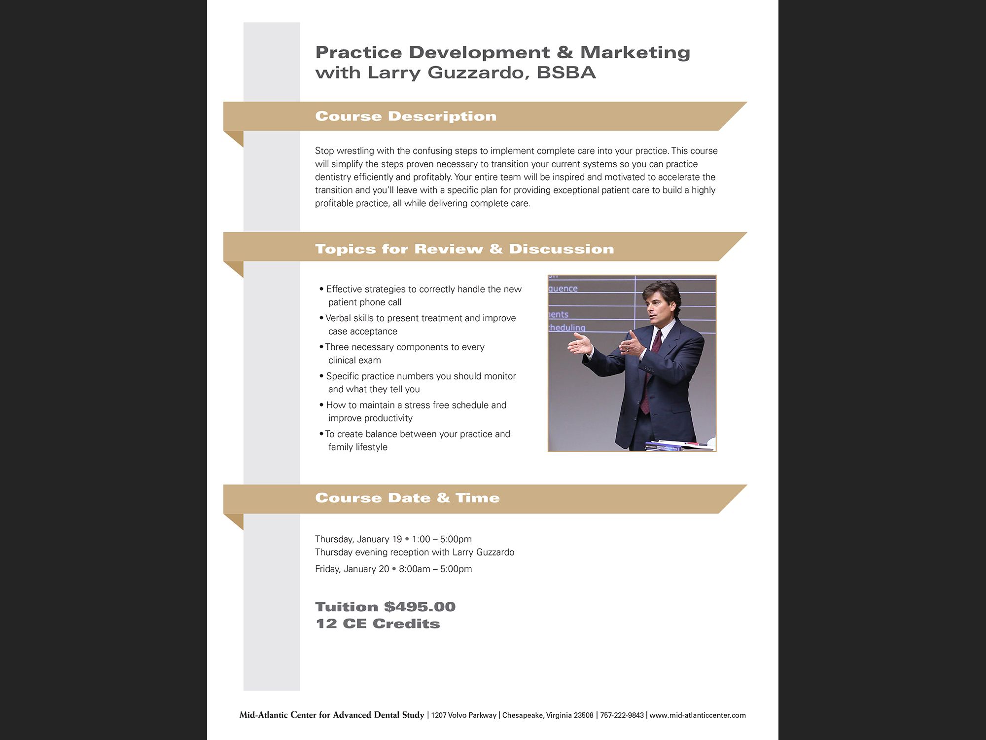 Practice Development & Marketing, Bay View Dental Lab, 2019; statement flyer.