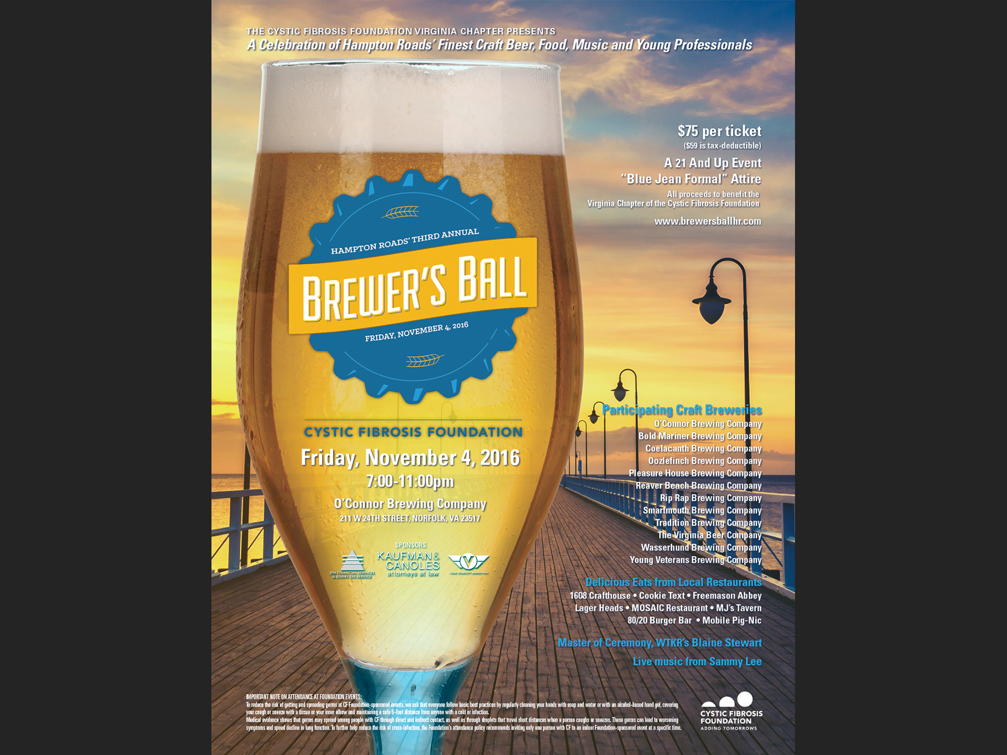 Brewer's Ball - Cystic Fibrosis Foundation, 2016; poster/flyer.