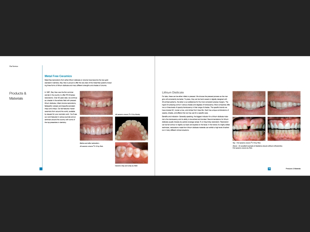 Bay View Dental Lab portfolio, page 20-21.