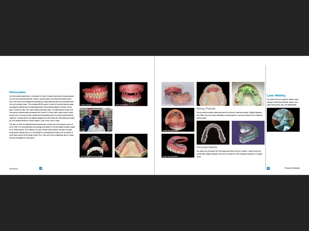 Bay View Dental Lab portfolio, page 24-25.