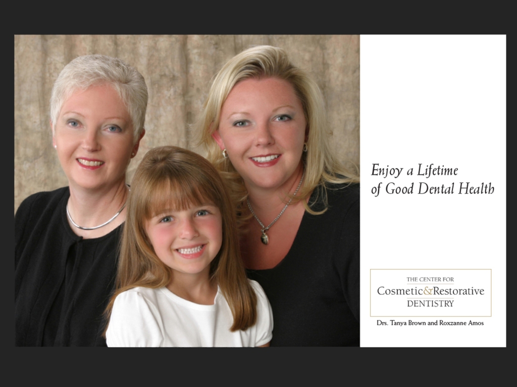 The Center for Cosmetic & Restorative Dentistry promotional booklet, front cover.
